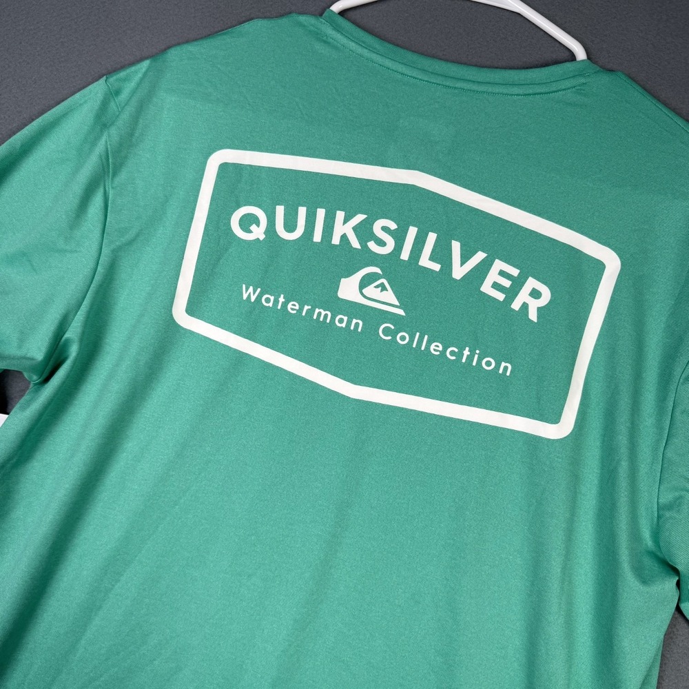 Quiksilver Waterman Shirt Mens Large Green Long Sleeve UPF 50 Surf NWT
